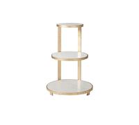 LINKIO Mesa de Sala de Estar Soporte De Postre Mesa Redonda Pequeña Mármol, Sencilla Acero Inoxidable, Colocación Móvil For Balcón