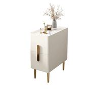 LINKIO Side Tables Bedroom Mesa de Noche Multifuncional Mesa de Noche Ultra narrada encimera de mármol Sala de Estar Dormitorio Mesa de Noche Bed Side Table(White)