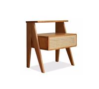 LINKIO Side Tables Bedroom Mesita De Noche De Madera Maciza, Mesita De Noche De Roble Moderna De Lujo, Estante De Almacenamiento, Mesita De Noche For Dormitorio Bed Side Table(Cherry Wood)