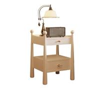 LINKIO Side Tables Bedroom Mesita De Noche De Madera Maciza Retro For Apartamento Pequeño, Dormitorio, Mesita De Noche Blanca Bed Side Table