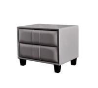 LINKIO Side Tables Bedroom Mesita de Noche Moderna y Sencilla, Mueble de Almacenamiento con cajones de Dos Capas for Dormitorio y hogar, gabinete de Cuero Minimalista Bed Side Table