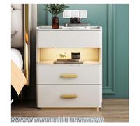 LINKIO Side Tables Bedroom Mesita de Noche Sencilla y Moderna for Sala de Estar, Estudio, cajón de Tres Capas, Armario de Almacenamiento, mesita de Noche pequeña for Dormitorio Bed Side Table(B)