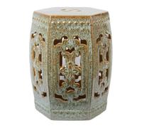 LINKIO Taburete de jardín de cerámica china, silla de tambor para cambiar el horno, esmalte de flores, muelle bordado, muelle para asientos de jardín, muebles retro nostálgicos, banco de porcelana