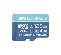 LinkMore Tarjeta Micro SDXC de 128 GB, compatible con A2, UHS-I, U3, V30, Clase 10, velocidad de lectura de hasta 160 MB/s, velocidad de escritura de hasta 100 MB/s, adaptador SD incluido
