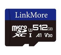 LinkMore Tarjeta Micro SDXC de 512 GB, Compatible con A1, UHS-I, U3, V30, Clase 10, Velocidad de Lectura de hasta 95 MB/s, Velocidad de Escritura de hasta 75 MB/s, Adaptador SD Incluido