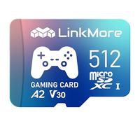 LinkMore Tarjeta Micro SDXC para juegos de 512 GB, A2, UHS-I, U3, V30, clase 10, velocidad de lectura de hasta 160 MB/s, velocidad de escritura de hasta 120 MB/s, adaptador SD incluido (XV23 PRO)