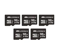 LinkMore XV11 - Paquete de 5 tarjetas de memoria flash MicroSD de 32 GB, tarjeta micro SDHC, A1, UHS-I, U1, V10, compatible con clase 10, velocidad de lectura de hasta 90 MB/s, adaptador SD incluido