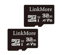 LinkMore XV11 - Tarjeta de memoria flash microSD de 32 GB (2 unidades), tarjeta micro SDHC, A1, UHS-I, U1, V10, compatible con clase 10, velocidad de lectura de hasta 90 MB/s, adaptador SD incluido