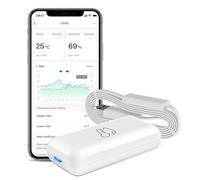 LinknLink Sensor de temperatura y humedad WiFi eTHS: notificaciones de aplicaciones, 3 años de almacenamiento de datos, compatible con Alexa y Google Home, Modbus TCP, control remoto de invernadero