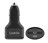 LinkOn 84W Cargador De Auto USB C con Puertos 60W PD3.0 Y 18W QC3.0 Compatible con MacBook DELL HP ASUS Acer Xiaomi Samsung Huawei iPhone iPad FCP SCP Apple