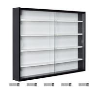 Inter Link - Vitrina de colección - Vitrina - Estantería de pared - Vitrina de cristal - Estantería de pared - Estantería colgante - MDF - Negro y Blanco (80x60x9.5 cm) Collecty Negro