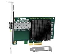 LinksTek X520-DA1 - Adaptador Ethernet de Puertos de Fibra SFP+ de 10 GbE para servidores, NAS y PC de Escritorio. Tarjeta Nic de Fibra PCIE X4 a SFP+ de 10 GbE para Juegos, Intel 82599EN 10Gbps