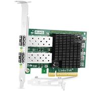 LinksTek X520-DA2 - Adaptador Ethernet convergente SFP+ de 10 GbE para servidores, NAS y computadoras de escritorio. Controlador Ethernet Intel 82599ES de 10 Gbps, PCIE X8 a 2 tarjetas NIC SFP+ de 10
