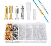 Linkstyle 600Pcs Kit de Conectores de Bala, 3.9mm Macho y Hembra Bullet Connector Terminales Bala de Latón con Mangas Aislantes para 0.3 - 1.5 mm² / AWG 16-22 Auto Motocicletas