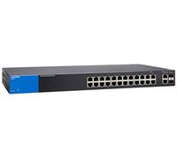 Linksys LGS326-EU - Switch Gigabit para Empresas de 26 Puertos (Seguridad Avanzada, QoS, instalación y gestión Sencillas), Negro y Azul