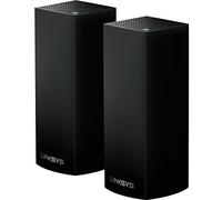 Linksys WHW0302B Velop Sistema WiFi inteligente de malla: AC4400, router Wi-Fi de tres bandas, red inalámbrica para cobertura doméstica de velocidad completa (negro, paquete de 2)