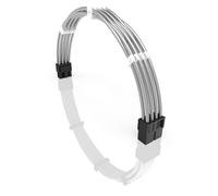 LINKUP - 30 cm 8 rocas (6+2) GPU PCI-E PSU - Cable de extensión para PC mod personalizado con mangas trenzadas con peine, paquete único, 300 mm - plata metálica