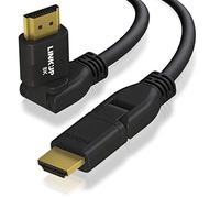 LINKUP - 8K Cable HDMI 2.1 60Hz 360° Conector Ángulo Giratorio | Video Digital HDR HDCP2.2 - Robusto 28AWG - Alta Velocidad 48GB/s | 10K 4K 1080 | Compatible con Apple Xbox PS5 LG Samsung Roku -3m