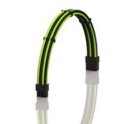 LINKUP - AVA 30cm 8 Pines (6+2) GPU PCI-E Fuente de Alimentación PSU Cable de Extensión de PC Personalizado con Funda Trenzada y Peine┃Un Solo Paquete┃300mm - Verde Negro