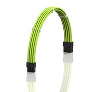 LINKUP - AVA 30cm 8 Pines (6+2) GPU PCI-E Fuente de Alimentación PSU Cable de Extensión de PC Personalizado con Funda Trenzada y Peine┃Un Solo Paquete┃300mm - Verde