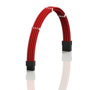 LINKUP - AVA 50 cm 8 rocas (6+2) GPU PCI-E PSU - Cable de extensión para PC mod personalizado con mangas trenzadas con peinePack único, 500 mm - Rojo