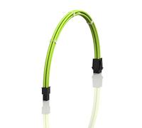 LINKUP - AVA 50cm 4 Pines CPU ATX Placa Base PSU Fuente de Alimentación Cable de Extensión de PC Personalizado con Mangas Trenzadas con Peines┃Un Solo Paquete┃500mm - Verde