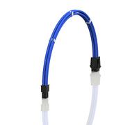LINKUP - AVA 50cm 4 Pines CPU ATX Placa Base PSU Fuente de Alimentación Cable de Extensión de PC Personalizado con Mangas Trenzadas con Peines┃Un Solo Paquete┃500mm - Azul