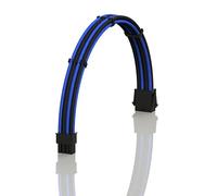 LINKUP - AVA 50cm 8 Pines (4+4) CPU ATX Placa Base PSU Fuente de Alimentación Cable de Extensión de PC Personalizado con Mangas Trenzadas con Peines┃Un Solo Paquete┃500mm - Azul Negro