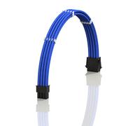 LINKUP - AVA 50cm 8 Pines (4+4) CPU ATX Placa Base PSU Fuente de Alimentación Cable de Extensión de PC Personalizado con Mangas Trenzadas con Peines┃Un Solo Paquete┃500mm - Azul
