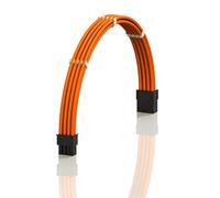 LINKUP - AVA 50cm 8 Pines (6+2) GPU PCI-E Fuente de Alimentación PSU Cable de Extensión de PC Personalizado con Funda Trenzada y Peine┃Un Solo Paquete┃500mm - Naranja