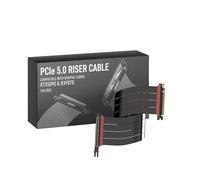 LINKUP - AVA5 Armour Cable elevador PCIe 5.0 [50cm (Longitud total 54cm)] Listo para RTX5090 RX9070 GPU | x16 128GB/s Velocidad | Compatible con PCIE 4.0 y WRX80/WRX90E | Ángulo recto Negro