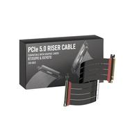 LINKUP - AVA5 Armour Cable elevador PCIe 5.0 | Listo para RTX5090 RX9070 GPU | x16 128GB/s Velocidad | Compatible con PCIE 4.0 y WRX80/WRX90E | Ángulo Izquierdo Negro 40cm (Longitud total 44cm)