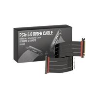 LINKUP - AVA5 Armour Cable elevador PCIe 5.0 | Listo para RTX5090 RX9070 GPU | x16 128GB/s Velocidad | Compatible con PCIE 4.0 y WRX80/WRX90E | Ángulo Izquierdo Negro 60cm (Longitud total 64cm)