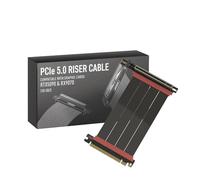 LINKUP - AVA5 Armour Cable elevador PCIe 5.0 | Listo para RTX5090 RX9070 GPU | x16 128GB/s Velocidad | Compatible con PCIE 4.0 y WRX80/WRX90E | Ángulo recto Negro 15cm (Longitud total 19cm)