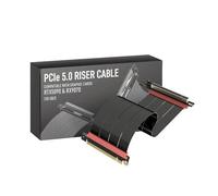 LINKUP - AVA5 Armour Cable elevador PCIe 5.0 | Listo para RTX5090 RX9070 GPU | x16 128GB/s Velocidad | Compatible con PCIE 4.0 y WRX80/WRX90E | Ángulo recto Negro 25cm (Longitud total 29cm)