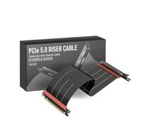 LINKUP - AVA5 Armour Cable elevador PCIe 5.0 | Listo para RTX5090 RX9070 GPU | x16 128GB/s Velocidad | Compatible con PCIE 4.0 y WRX80/WRX90E | Ángulo Izquierdo Negro 15cm (Longitud total 19cm)