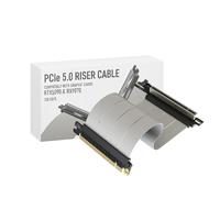 LINKUP - AVA5 Armour Cable elevador PCIe 5.0 | Listo para RTX5090 RX9070 GPU | x16 128GB/s Velocidad | Compatible con PCIE 4.0 y WRX80/WRX90E | Ángulo recto Blanco 20cm (Longitud total 24cm)