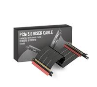 LINKUP - AVA5 Armour Cable elevador PCIe5.0|Ángulo izquierdo invertido 24cm | (Longitud total 28cm) Listo para RTX5090 RX9070 GPU, x16 128GB/s, Compatible con Fractal Design Era 2 y Terra y PCIE 4.0
