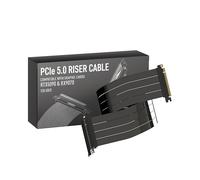 LINKUP - AVA5 Cable elevador PCIe 5.0 [60cm (Longitud total 64cm)] Listo para RTX5090 RX9070 GPU | x16 128GB/s Velocidad | Compatible con PCIE 4.0 y WRX80/WRX90E | Ángulo Liano Negro