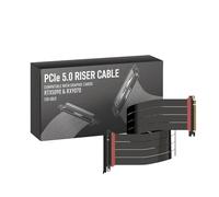 LINKUP - AVA5 Cable elevador PCIe 5.0 [70cm (Longitud total 74cm)] Listo para RTX5090 RX9070 GPU | x16 128GB/s Velocidad | Compatible con PCIE 4.0 y WRX80/WRX90E | Ángulo Liano Negro