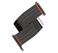 LINKUP - AVA5 Cable elevador PCIe 5.0 [90cm (Longitud total 94cm)] Listo para RTX5090 RX9070 GPU |x16 128GB/s Velocidad |PCIE 4.0 WRX80/WRX90E Soporte vertical O11DEXL-1X Compatible|Ángulo recto Negro