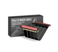 LINKUP - AVA5 Cable elevador PCIe 5.0 | Doble invertido, Negro 22cm/LT 24cm | Listo para RTX5090 RX9070, x16 128GB/s, Cooler Master Ncore 100 Air, PCIE4.0 Compatible, Diseñado para caja Mini ITX