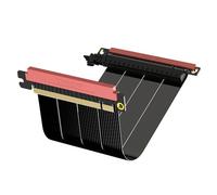 LINKUP - AVA5 Cable elevador PCIe 5.0 | Listo para RTX5090 RX9070 GPU | x16 128GB/s | Compatible con Nanoq S y PCIE 4.0 | Diseñado para caja Mini ITX | Dobles Inversos Negro 20cm (Longitud total 22cm)