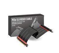 LINKUP - AVA5 Cable elevador PCIe 5.0 | Listo para RTX5090 RX9070 GPU | x16 128GB/s Velocidad | Compatible con PCIE 4.0 y WRX80/WRX90E | Ángulo Izquierdo Negro 60cm (Longitud total 64cm)