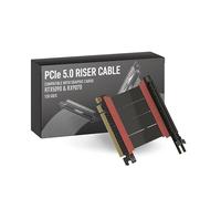 LINKUP - AVA5 Cable elevador PCIe 5.0 | Listo para RTX5090 RX9070 GPU | x16 128GB/s Velocidad | Compatible con PCIE 4.0 y WRX80/WRX90E | Ángulo Izquierdo Negro 5cm (Longitud total 9cm)