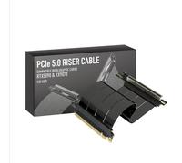 LINKUP - AVA5 Cable elevador PCIe 5.0 | Listo para RTX5090 RX9070 GPU | x16 128GB/s Velocidad | Compatible con PCIE 4.0 y WRX80/WRX90E | Ángulo recto Negro 25cm (Longitud total 29cm)