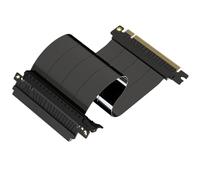 LINKUP - AVA5 Cable elevador PCIe 5.0 | Listo para RTX5090 RX9070 GPU | x16 128GB/s Velocidad | Compatible con PCIE 4.0 | Diseñado para ITX | Recto Simple Inverso Negro 24cm (Longitud total 27.5cm)