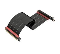 LINKUP - AVA5 Cable elevador PCIe 5.0 | Listo para RTX5090 RX9070 GPU | x16 128GB/s Velocidad | Compatible con PCIE 4.0 y WRX80/WRX90E | Ángulo Izquierdo Negro 50cm (Longitud total 54cm)