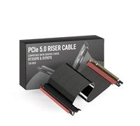 LINKUP - AVA5 Cable elevador PCIe 5.0 | Listo para RTX5090 RX9070 GPU | x16 128GB/s Velocidad | Compatible con PCIE 4.0 | Diseñado para ITX | Recto Simple Inverso Negro 27cm (Longitud total 31.5cm)