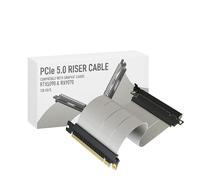 LINKUP - AVA5 Cable elevador PCIe 5.0 | Listo para RTX5090 RX9070 GPU | x16 128GB/s Velocidad | Compatible con PCIE 4.0 y WRX80/WRX90E | Ángulo Liano Blanco 20cm (Longitud total 24cm)